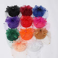 MIO Women Elegant Fascinators Hat Solid Color Veil Hair Clip Wedding Party Kentucky Derby Hats Mesh Bridal Hair Pin Pillbox Hats