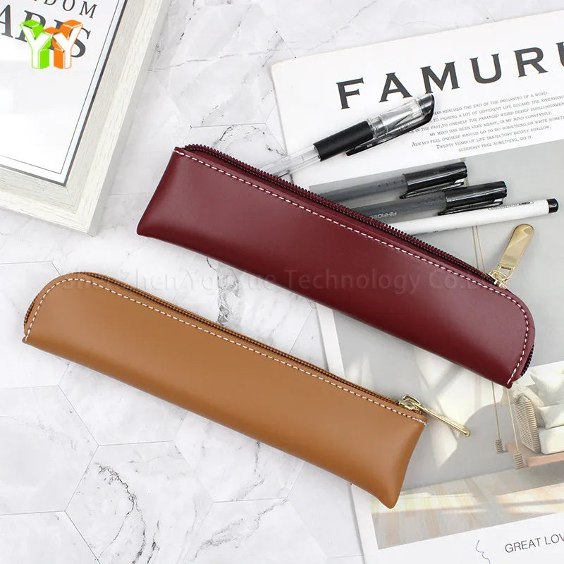 Leather Pen Case Retro Handmade Pen Holder Portable Vintage Bag Leather Pen Pouch for Office School Stationery