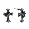 Yh Jewellery Custom Fine Jewelry Stackable Black Gold Plated Small Cross Stud Earrings Fashion Earrings