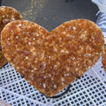 Brazilian Citrine Cluster Ornaments Natural Rough Stone Block Crystal Ore Specimen with Citrine Heart Natural Crafts