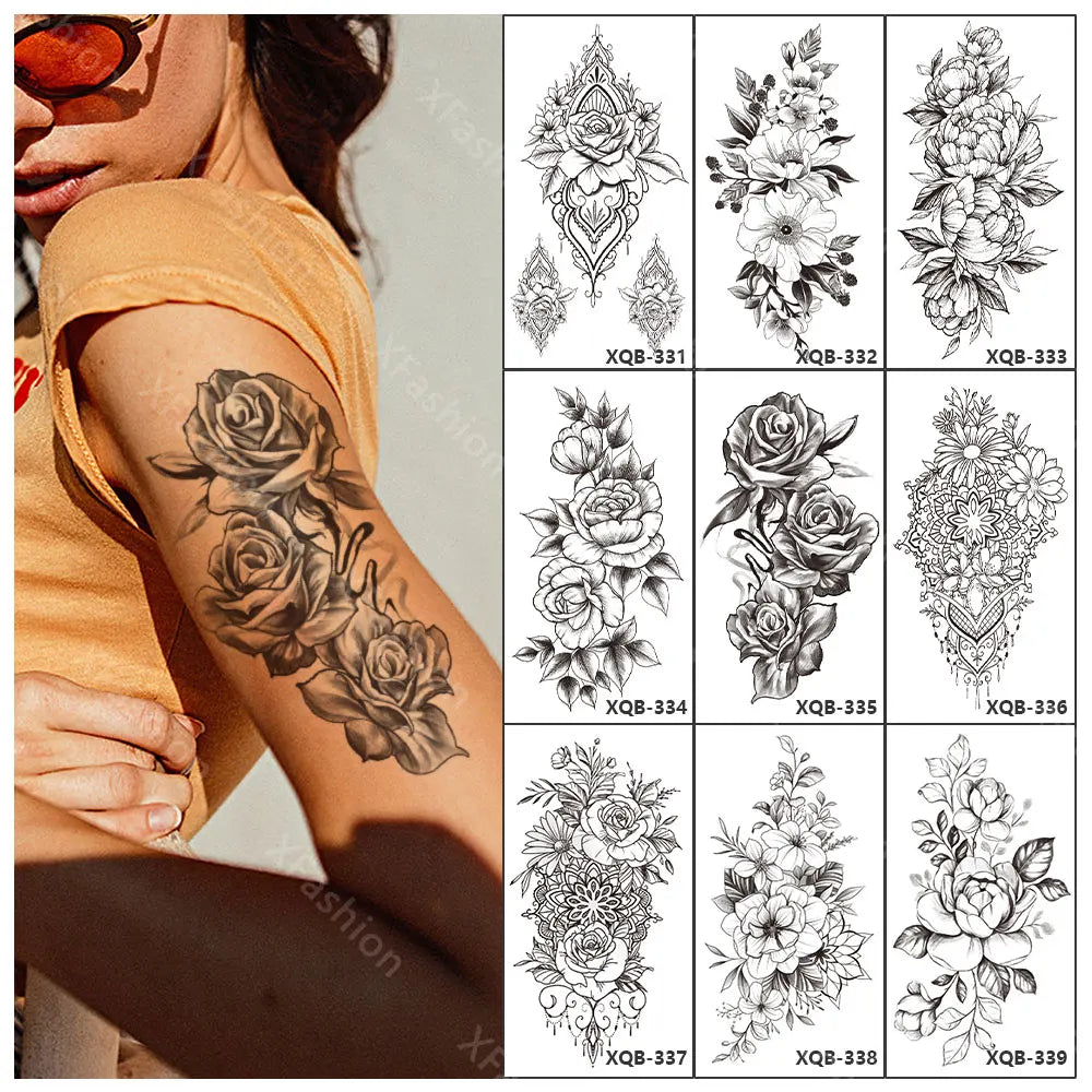 Temporary Half Arm Shoulder Waterproof Tattoos Large Tattoo Stickers for Men and Women