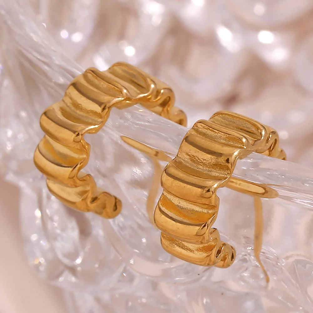 Dreamshow Minimalist Flower Earrings 18K Gold Plated Stainless Steel Statement Earrings Valentines Day Gift Wholesale