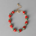 Wholesale Lucky Red Strawberry Enamel Charm Bracelet Fashion Pulsera De Cereza Pendant Bracelet