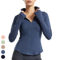 Women's Long Sleeve Gym Fitness Jackets Quick Dry Slim Fit Yoga Jacket with Half Zipper Print Sportswear Running Winter Sports