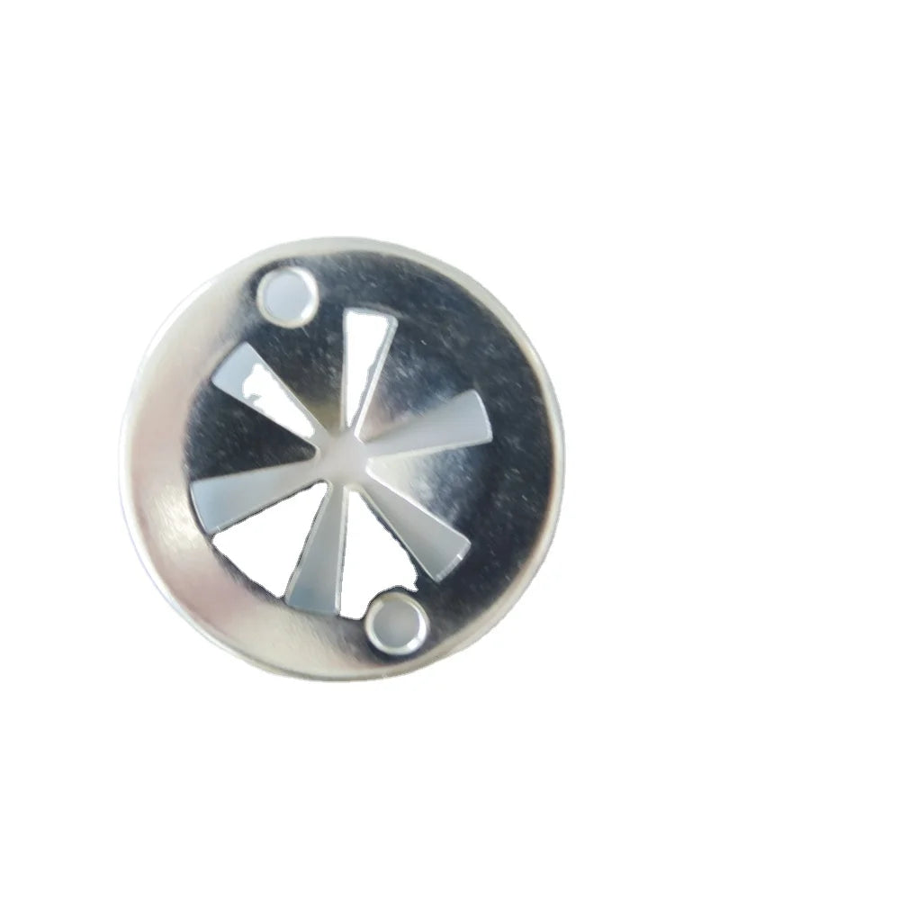 Round Battery Contact Flat Round Battery Detail on White Background