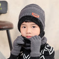 New Arrival 100% Acrylic Beanie Cap Striped Embroidery Winter Kids Adults Knit Hats Scarfs Gloves Set