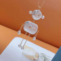 Astronaut Long Chain Necklace with 18K Gold Plated Natural Round Square Baroque Freshwater Pearls Freshwater Pearl Necklaces