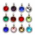 8x11mm 10x13mm Crystal Birthstone Charms Rhinestone + Stainless Steel Charms Silver Color Jewelry Making Diy Accessories