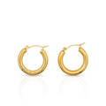 Chris April in Stock Water-proof 316L Stainless Steel PVD Gold Plated Glossy Hoop Earrings for Women