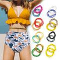 African Waist Beads Belly Chain Body Jewelry Bohemian Style Elastic Colorful Rice Bead Waist Chain