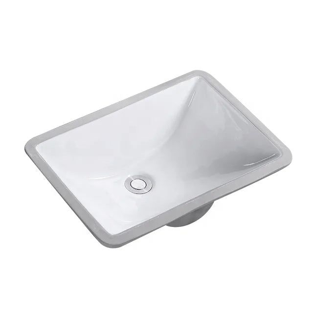 Modern Rectangle White Wash Hand Basin Bathroom Sink OEM/ODM Under Counter Design