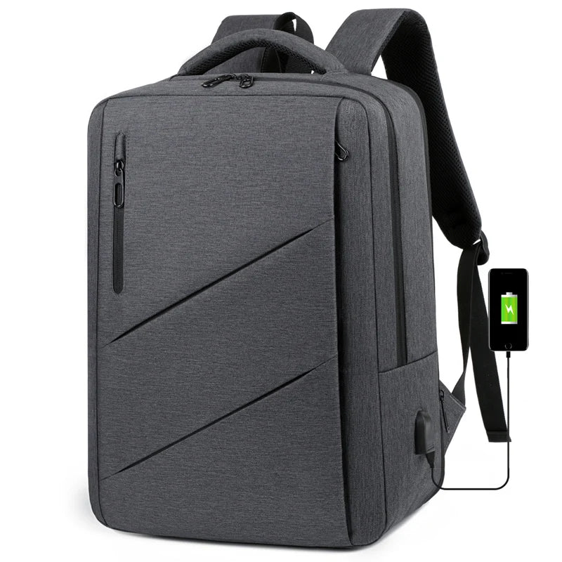 Multifunction Smart USB Charging Backpack Fashion Unisex Zipper Closure Waterproof Business Travel Bag Laptop Backpack for Men