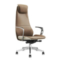 Modern High Back Luxury Brown PU Leather Reclining Swivel Chair Office Desk and Chair Set Executive Boss Ergonomic Office Chairs