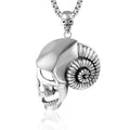 Hollow Skull Head Stainless Steel Punk Hip Hop Pendant Conches Earring Necklace-Fine Pendants & Charms