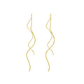 Fashion Simple Gold Plated Threader Dangle Stud Earrings Female Personalized Twist Shape Infinity Stud Earrings