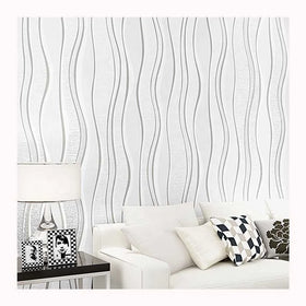 Modern Minimalist European Style Wavy Stripes Wallpaper Bedroom TV Background Non-Woven Household Entertainment Administration