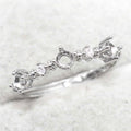 Sterling Silver 3*3mm Semi Mount Ring Empty Frame Blank Support Claw Setting S925 Base Holder Without Center Stone for Inlay DIY