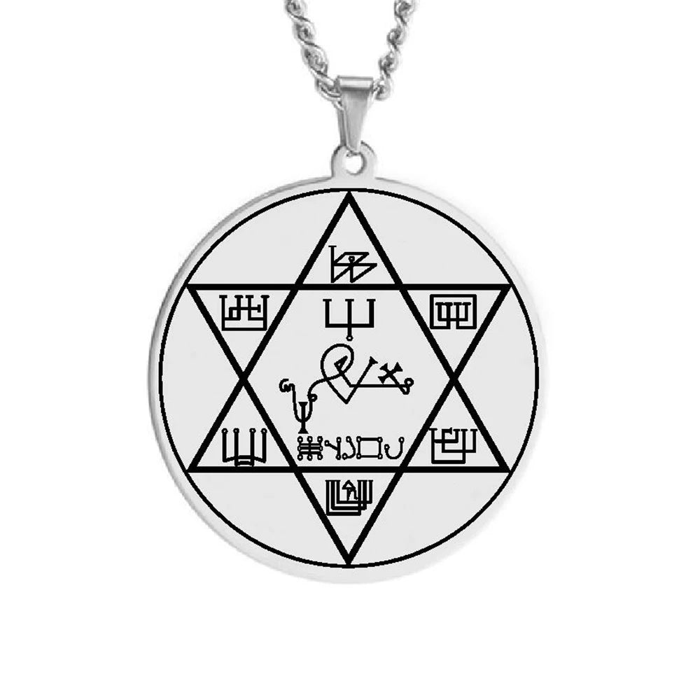 Steel Color Archangel Michael Guardian Angel Haniel Haamiah Lezalel Umabel Daniel Jeliel Mihael Stainless Steel Pendant Necklace