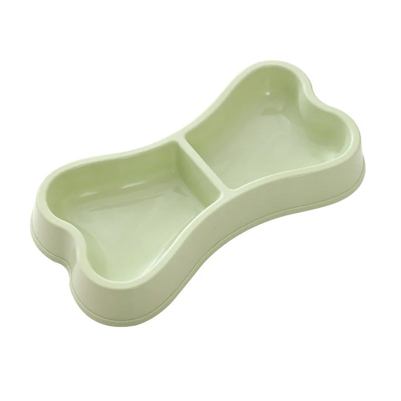 Wholesale Macaron Color Bone Shape ABS Double Small Dog Cat Bowl