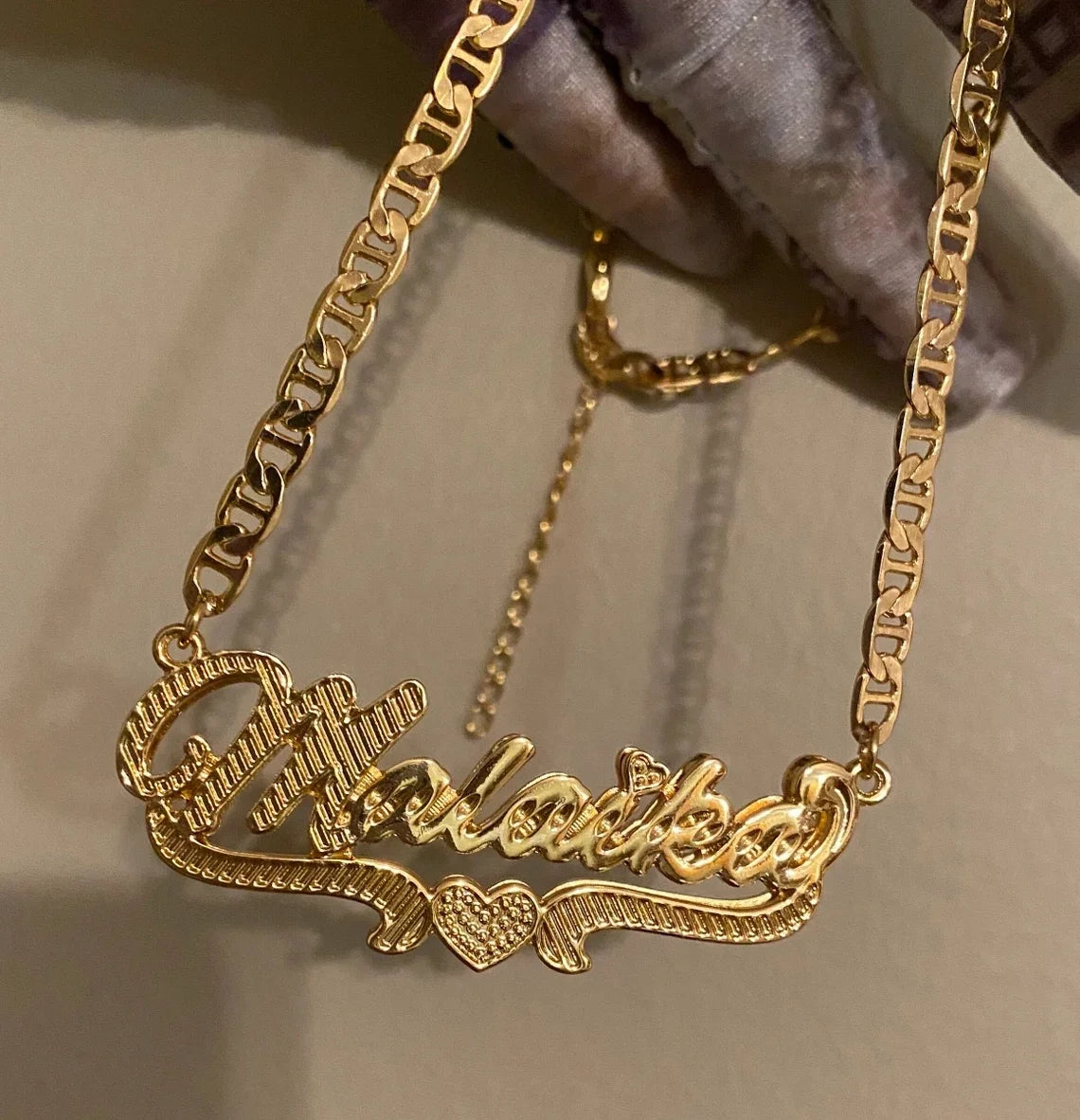 Custom 18K Gold Engraved Lettering Pendant Necklace DIY Jewelry Men's and Women's Names Cuban Chain Stainless Steel