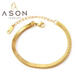 Ason Jewelry Wholesale Vintage Stainless Steel Bracelet Fashion 18K PVD Gold Plated Fish Scale Bracelet for Women