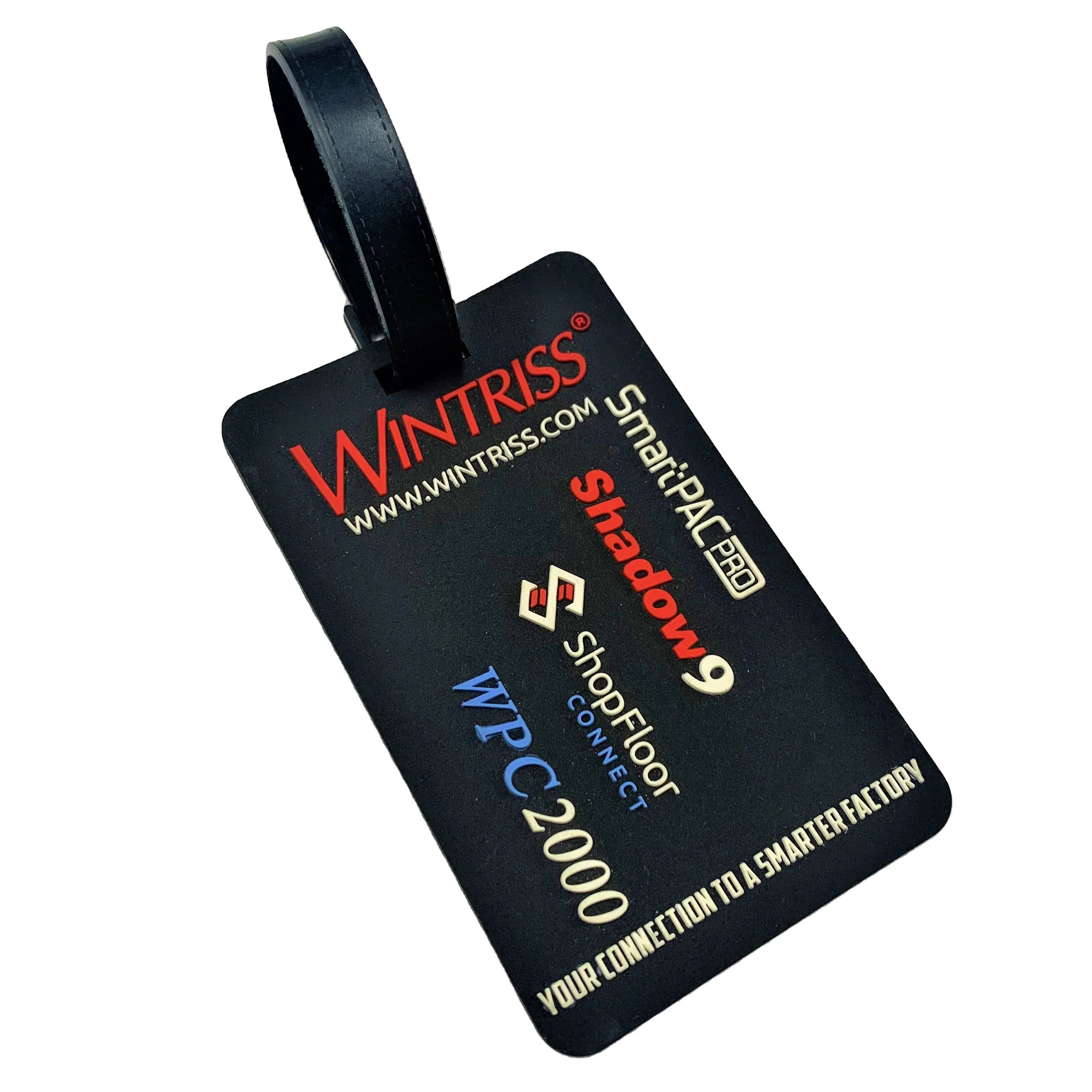 2D/3D Customized Single Double Sided Design Embossed  Letters Logo Printing Custom PVC Rubber Luggage Tags for Decoration
