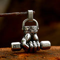 SS8-633P Updated Design 316L Stainless Steel Handing Dumbbell Pendant Fashion Gothic Fit Heavy Jewelry for Men Wholesale