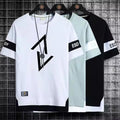 Wholesale Summer Casual Tops Stock Men'S Cotton Plus Size Cartoon Letter Breathable Quick Drying Oversized T-Shirt