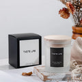 Handmade Luxurious Soy Wax Candle 7080 Transparent Frosted Glass Wooden Cover Aromatherapy Vanilla Bars for Holidays Smokeless