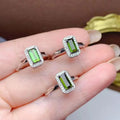 Hot Popular 925 Sterling Silver Platinum Plating Natural Tourmaline Engagement Wedding Handmade Rings