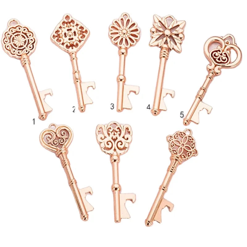 HXY Custom Wedding Favors Rose Gold Vintage Key Bottle Opener Wedding Favor Key Bottle Opener Wedding Gift for Gift