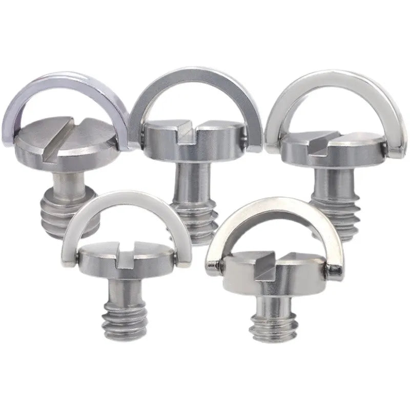 1/4-20 Thread D-Ring Stainless Steel Camera Screws for Tripod Monopod D Shaft Quick Release Plate Mounting Screw 10mm