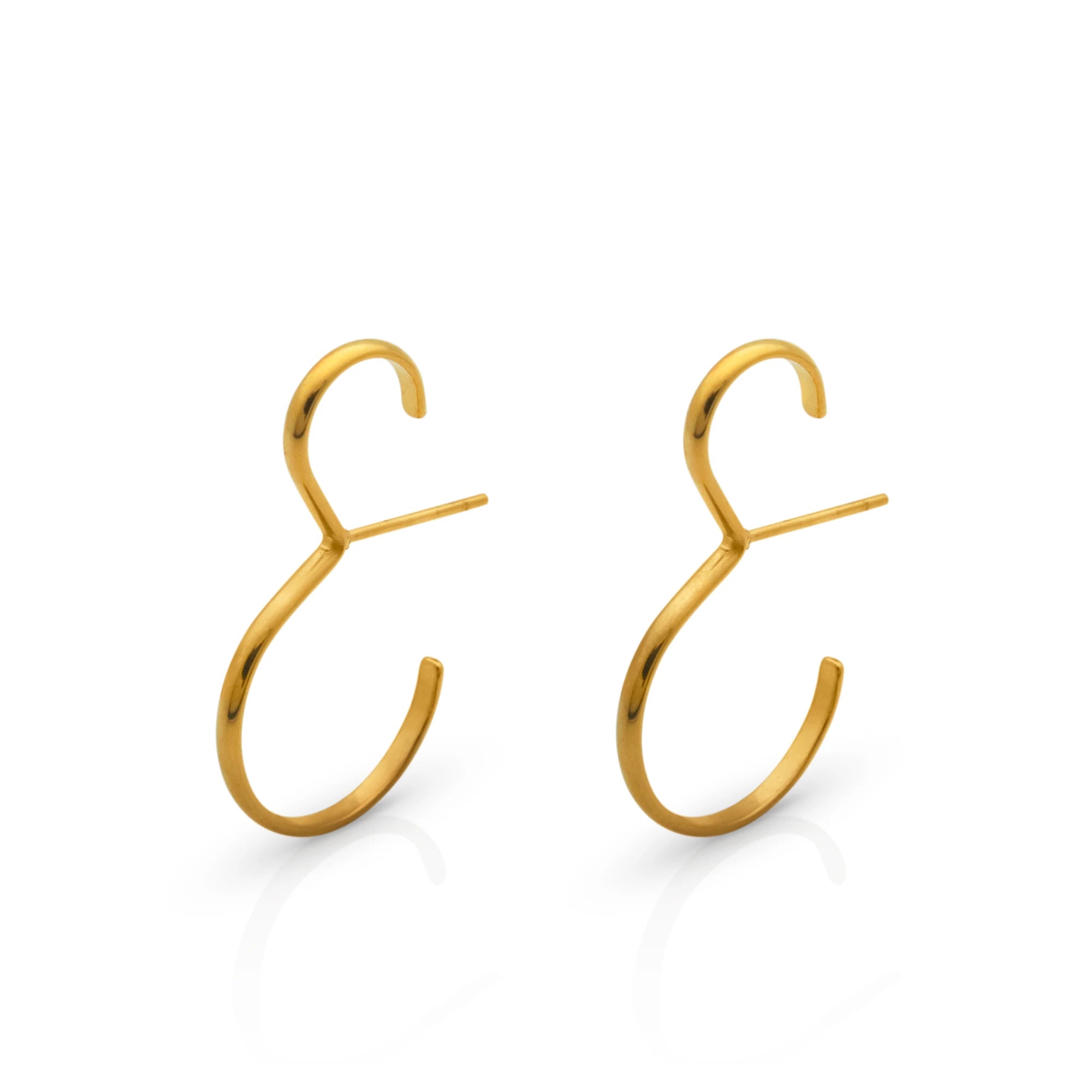 Chris April 316L Stainless Steel PVD Gold Plated  Minimalist Arch Shape Simple Mobius Twist Earrings