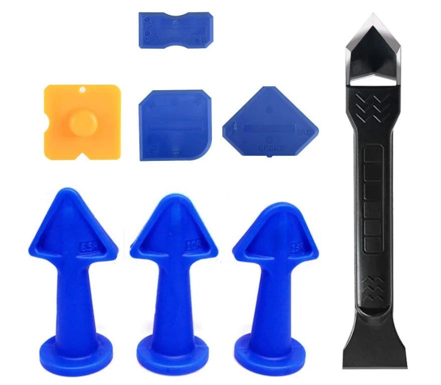Caulking Tools(stainless Steelhead)Caulking Nozzle ApplicatorSilicone Sealant Finishing Tool Grout Scraper for Tile