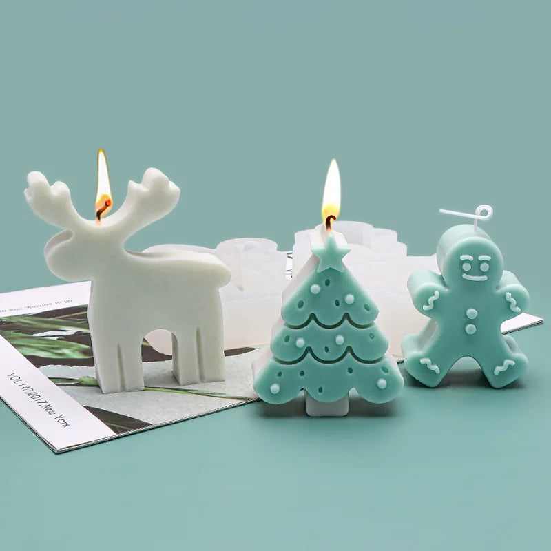 Christmas Tree Elk Aromatherapy Plaster Candle Silicone Mold Baking Tools Silicone Mold Chocolate