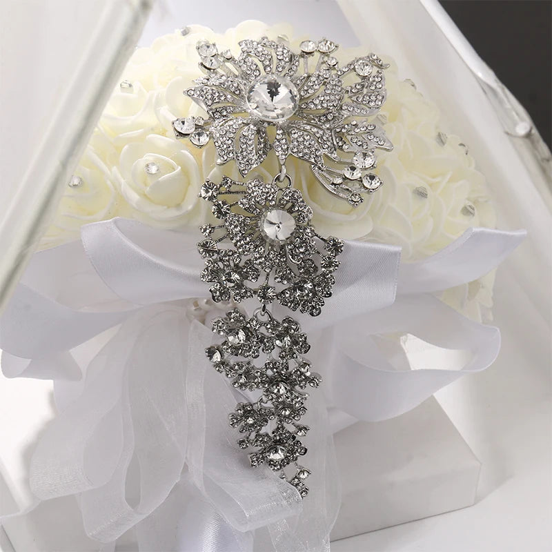 Weiman Jewelry Factory Directly Sale Large Size Crystal Rhinestones Brooches for Wedding Bouquets Decorative Jewelry