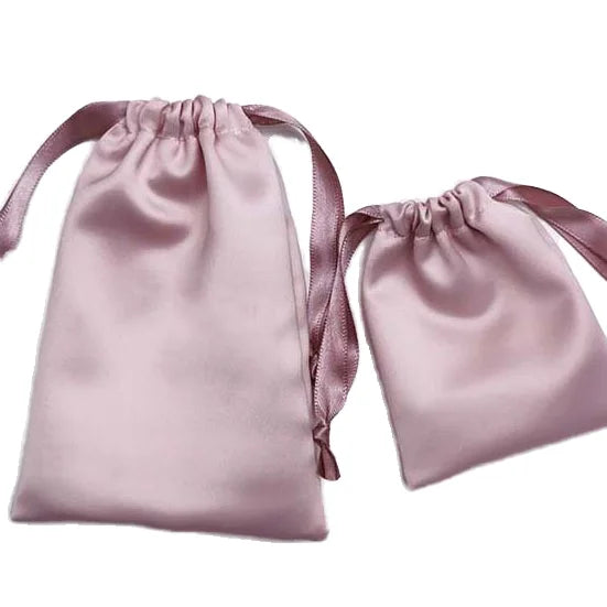 Factory Direct Satin Drawstring Bag Low MOQ 100 Custom Logo Screen Printing for Shoes and Candles