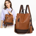 New Trendy Fashion Waterproof Anti-theft Summer Women's PU Leather Backpack Multi-function College Casual