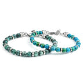 Handmade Stainless Steel Braided Wrist Jewelry Green Natural Healing Colored Stone Bracelets