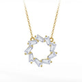 Fashion Geometric Circle Charm Jewelry Necklaces 5A Cubic Zirconia 925 Sterling Silver Flower Pendant Necklace