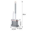 2-in-1 Long Handle TPR Wall-Mounted Toilet Brush Set Eco-Friendly No-Dead-Corner Crevices Cleaning Brush
