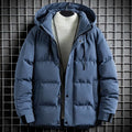 Warm Hooded Jacket Mens Parka Coat Solid Color 2023 Winter Parkas Male Casual Jackets Streetwear Men Fashion Harajuku Outwear