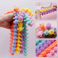 Creative Stress-Relieving Bracelet Toy Colorful Pull-Along Caterpillar Bracelet for Children Soft Rubber Stress-Relieving Toy