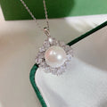 P1590 11-12mm DIY Natural  Freshwater Pearl Charm Pendant Necklace Accessory 925 Sterling Silver Jewelry for Women Without Chain