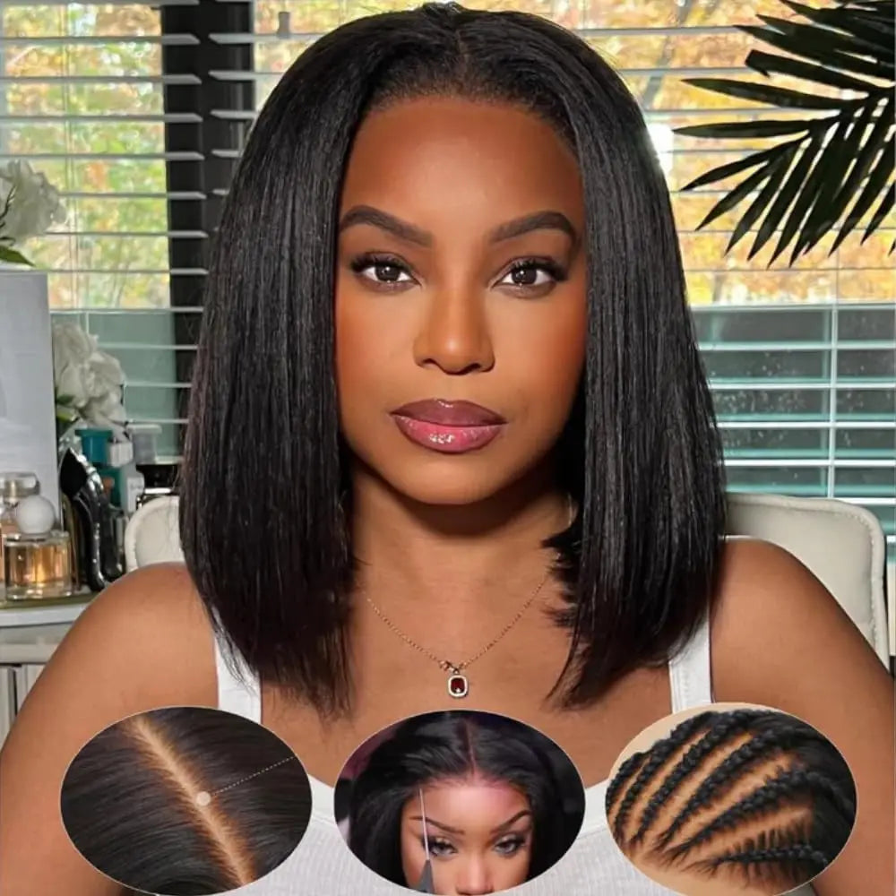 Wholesale Short Bob Wig Single Donor Vietnamese Raw Hair Super Double Drawn Bone Straight Human Wig Wear and Go 5x5 Glueless Wig
