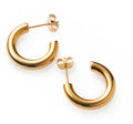 Simple Stainless Steel 18K Gold Plated Exaggerate 4MM Wide Circle Earring Titanium Steel Geometric C Shaped Earring Jewelry