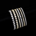 3mm 4mm 5mm Round Tennis Chain Square Brass Iced Out Round CZ Bling  Bracelet  Hip Hop Jewelry Tennis Chain