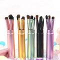 Custom Logo 5pcs Mini Eye Makeup Brush Set Travel Portable Eyeshadow Eyeliner Eyebrow Brush Lip Detail Cosmetic Brush With Box