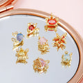 DIY Hot Sale Pendant Charms for Jewelry Making Bulk Colorful Zircon Sea Animal Handmade Accessories