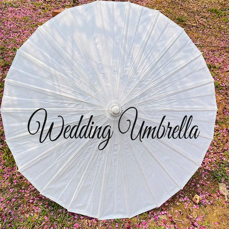 Wholesale IN-STOCK White Outdoor Umbrella for Wedding Guests Manual Control Straight Design Souvenirs for Sale